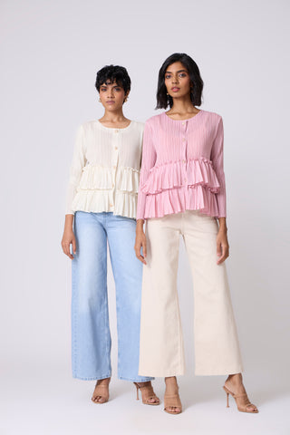 Tia Ruffle Top - Pink