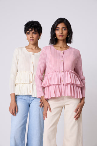 Tia Ruffle Top - Pink