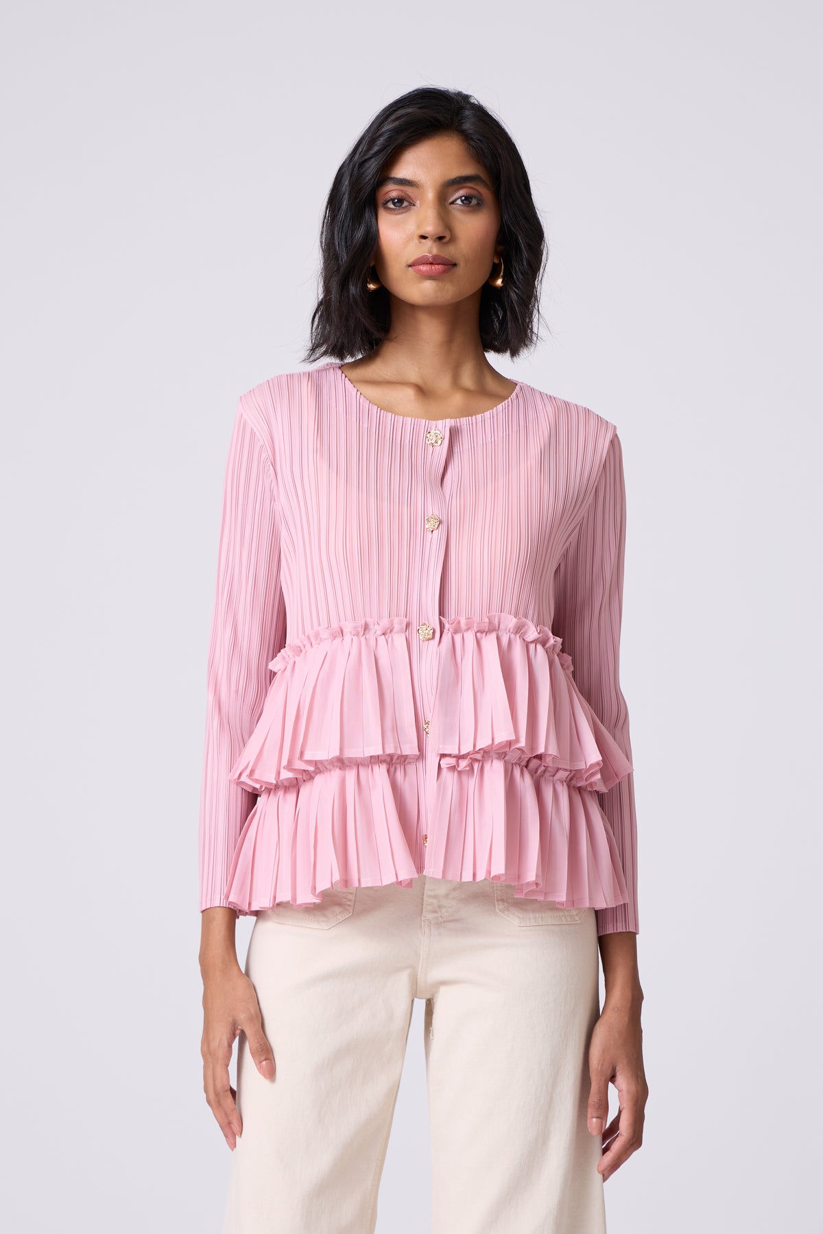 Tia Ruffle Top - Pink