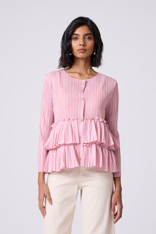 Tia Ruffle Top - Pink