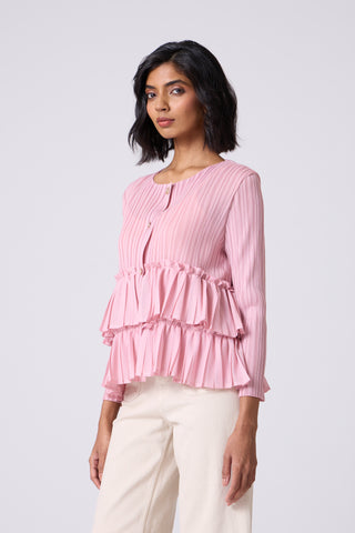 Tia Ruffle Top - Pink