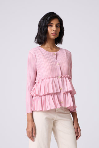 Tia Ruffle Top - Pink