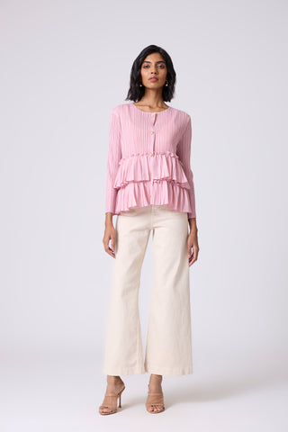Tia Ruffle Top - Pink