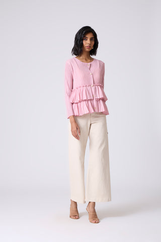 Tia Ruffle Top - Pink