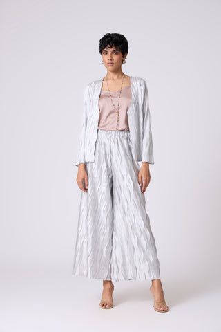 Valerie Satin Overlay Set - Platinum Grey