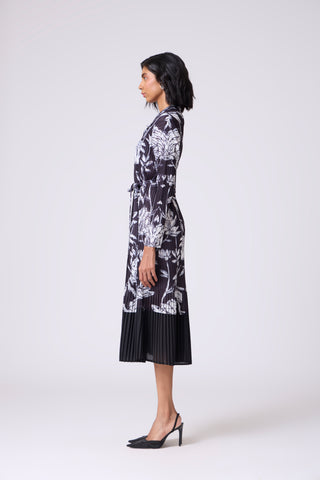 Wynona Floral Shirt Dress - Black