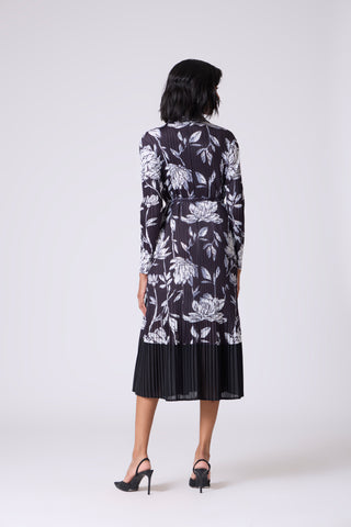 Wynona Floral Shirt Dress - Black