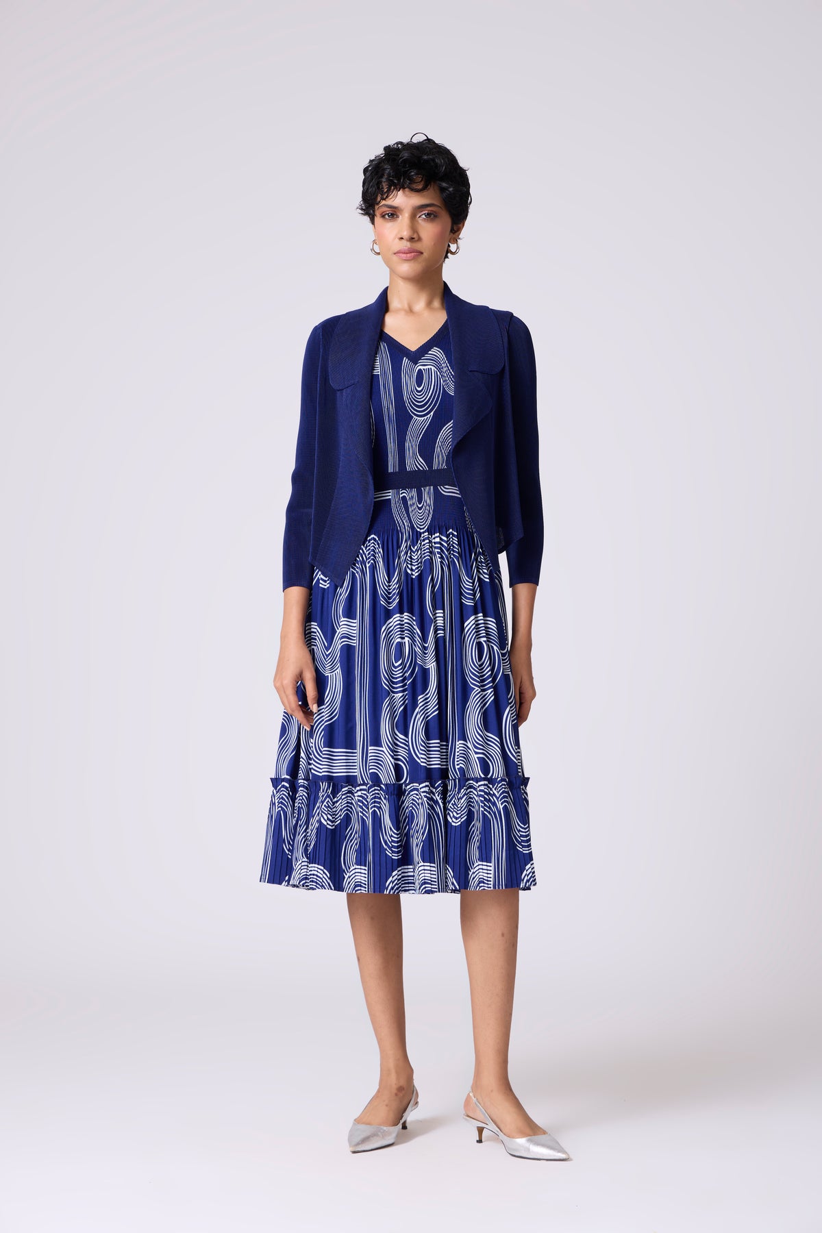 Cecillia Overlay Dress - Navy