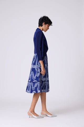 Cecillia Overlay Dress - Navy