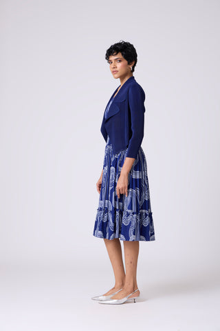 Cecillia Overlay Dress - Navy