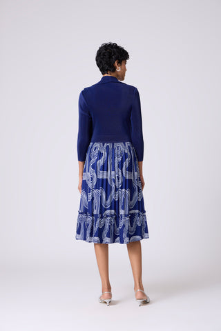 Cecillia Overlay Dress - Navy