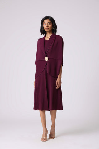 Fabiola Dress - Wine Purple