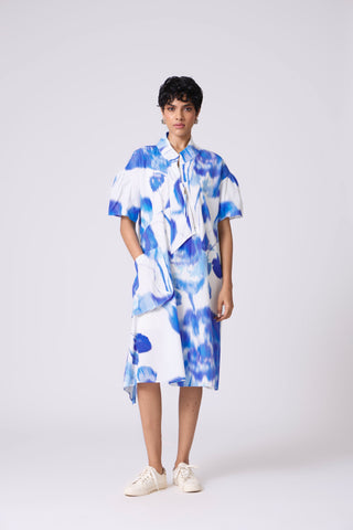 Langley Print Dress - Blue Haze