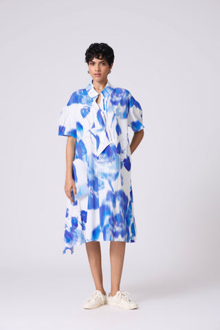 Langley Print Dress - Blue Haze