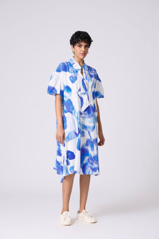 Langley Print Dress - Blue Haze