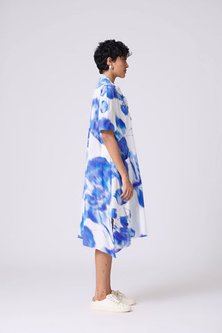 Langley Print Dress - Blue Haze
