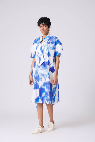 Langley Print Dress - Blue Haze