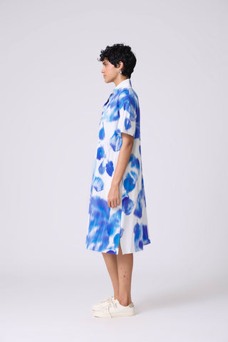 Langley Print Dress - Blue Haze