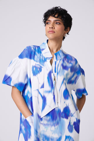 Langley Print Dress - Blue Haze