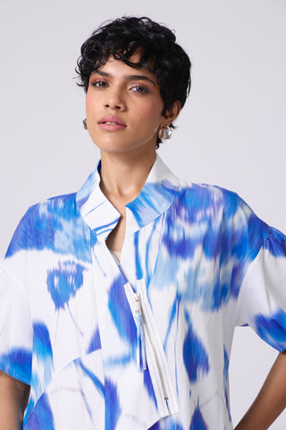 Langley Print Dress - Blue Haze