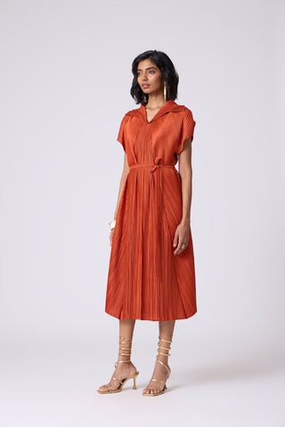 Viola Dress - Rust Orange