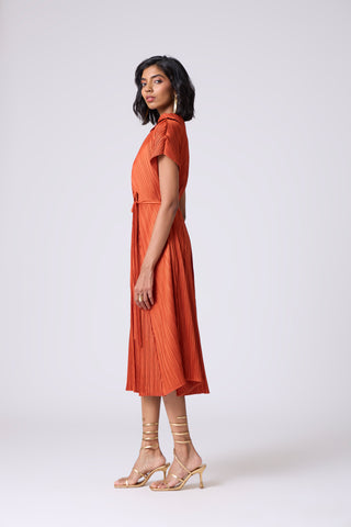 Viola Dress - Rust Orange