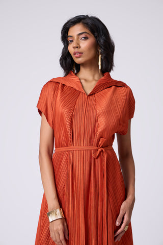 Viola Dress - Rust Orange