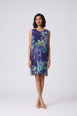Isla Fringe Dress - Purple Tropical