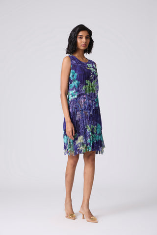 Isla Fringe Dress - Purple Tropical