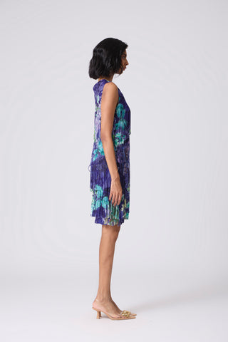 Isla Fringe Dress - Purple Tropical