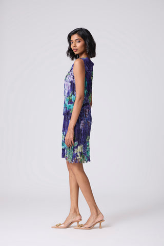 Isla Fringe Dress - Purple Tropical