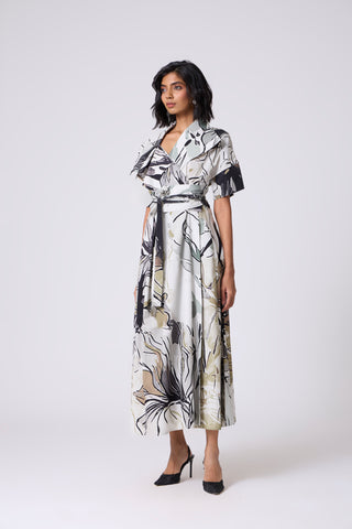 Ayleen Print Dress - Olive & Black