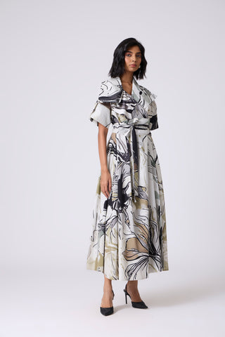 Ayleen Print Dress - Olive & Black