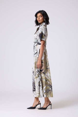 Ayleen Print Dress - Olive & Black