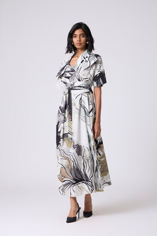 Ayleen Print Dress - Olive & Black