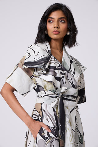 Ayleen Print Dress - Olive & Black