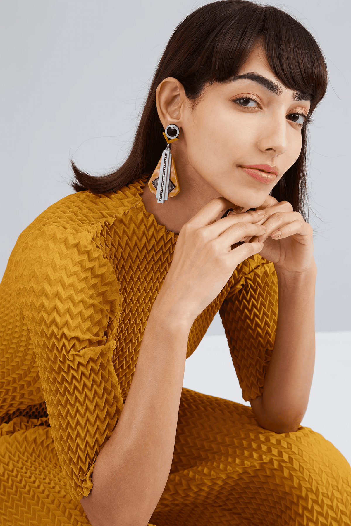 Amari Earrings - Mint & Mustard