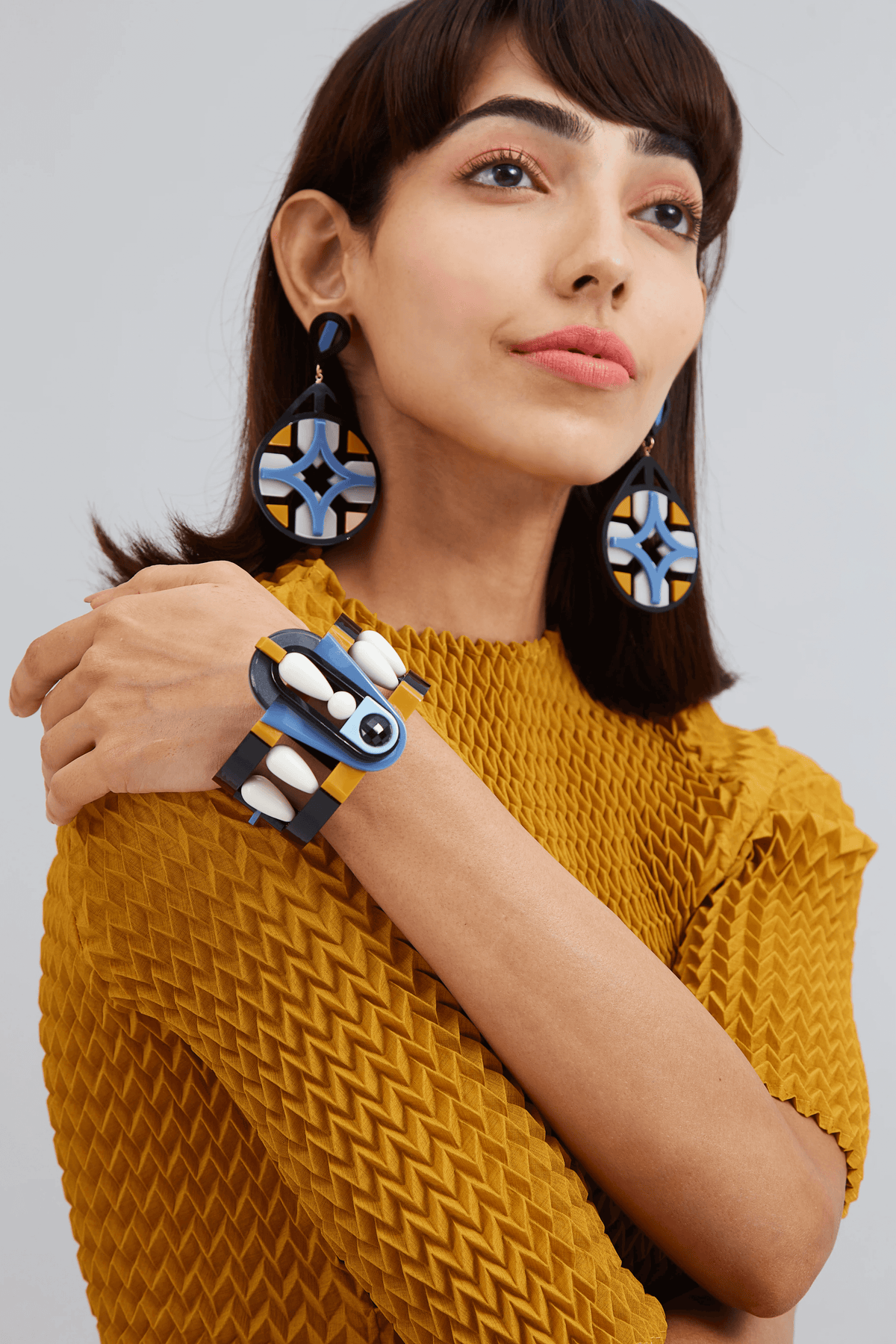 Art Deco Bracelet - Blue Mustard