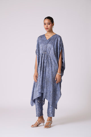 Aaina Tunic Set - Slate Blue