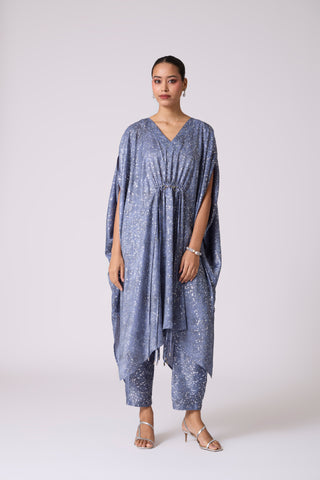 Aaina Tunic Set - Slate Blue