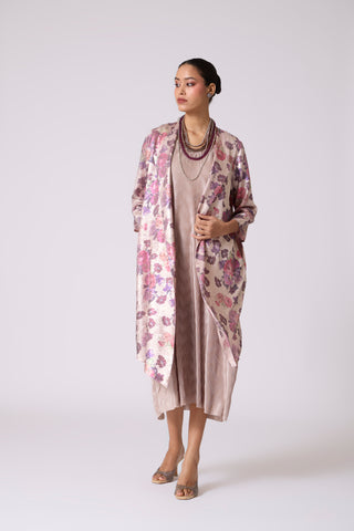 Simone Overlay Dress - Frost Pink & Oyster