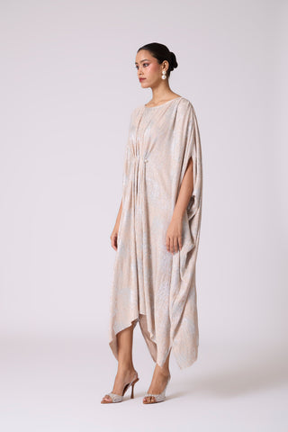 Valenza Dress - Beige & Silver