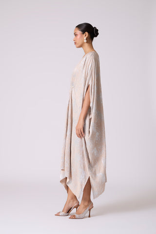 Valenza Dress - Beige & Silver