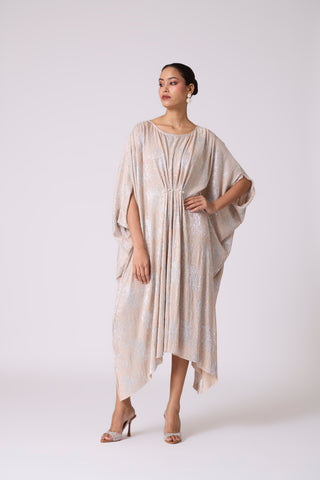 Valenza Dress - Beige & Silver