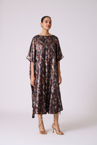 Flora Kaftan - Metallic Black Gold