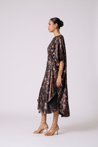 Flora Kaftan - Metallic Black Gold