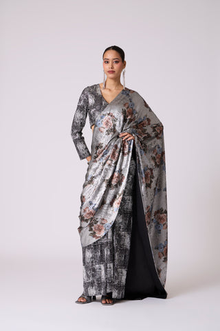 Eliza Saree - Black & Silver