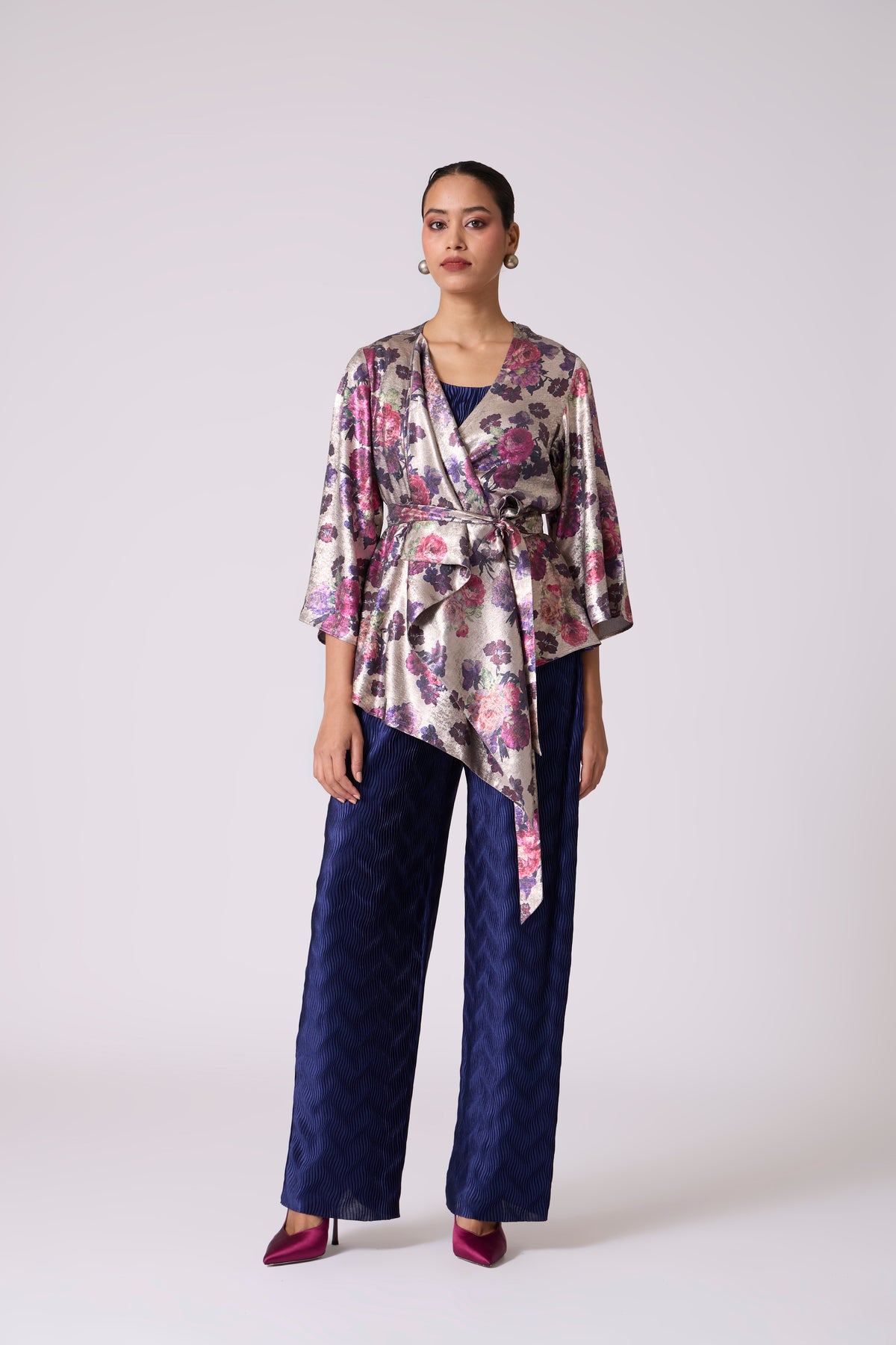 Vanessa Set - Metallic Grey & Navy