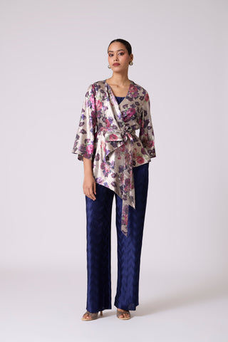 Vanessa Set - Metallic Grey & Navy