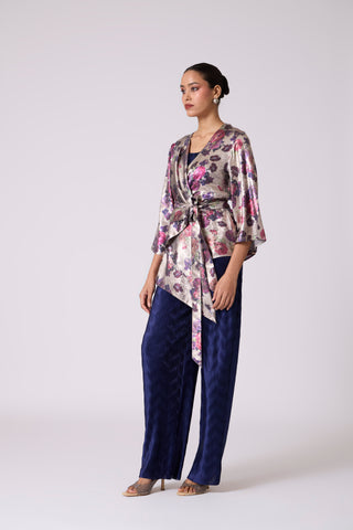 Vanessa Set - Metallic Grey & Navy